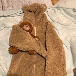 Sherpa bear onesie
